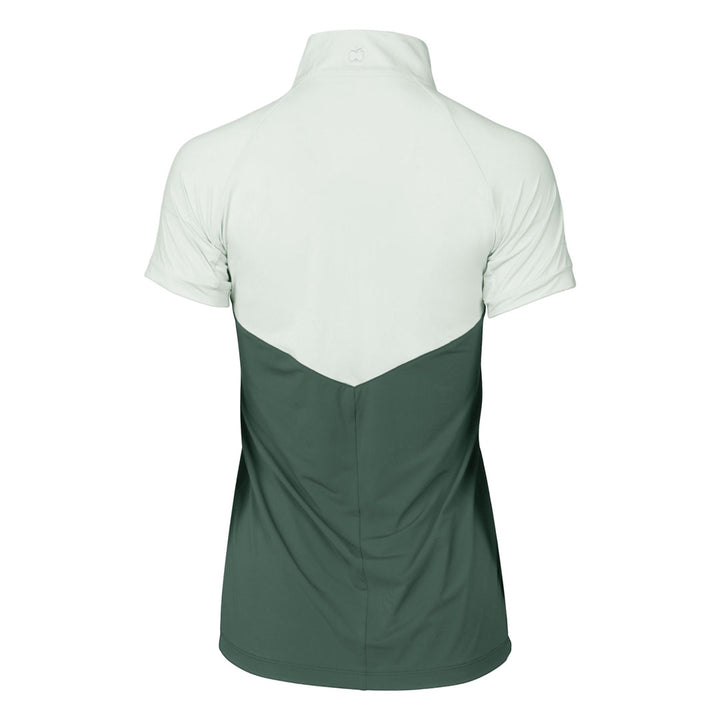 Dapplebay Lady 1/4 Zip Riding Top - Short Sleeve-Light Teal/Evergreen