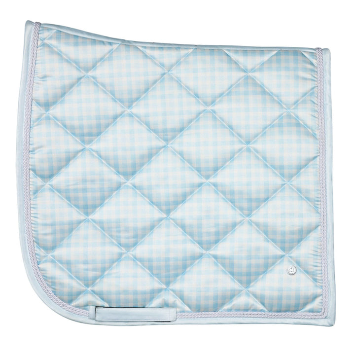 Dapplebay Gingham Dressage Saddle Pad-Blue/White