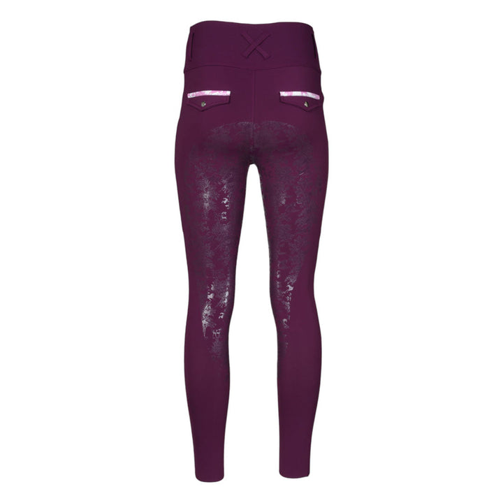 Dapplebay Equestrian Toile Essential Tights-Plum