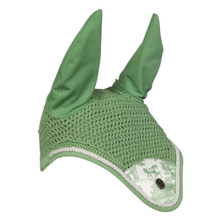 Dapplebay Equestrian Toile Pony Fly Veil-Green/White
