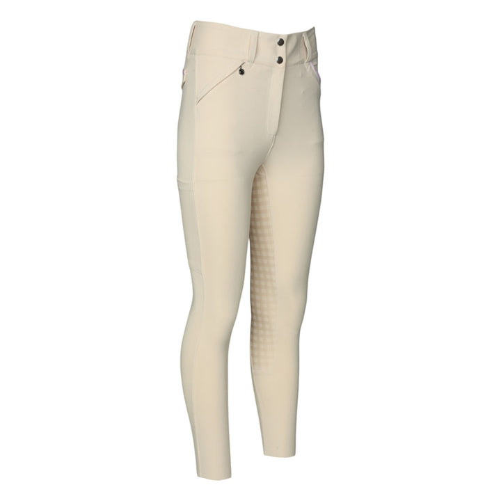 Dapplebay Gingham Compression Full Seat Breeches-Tan