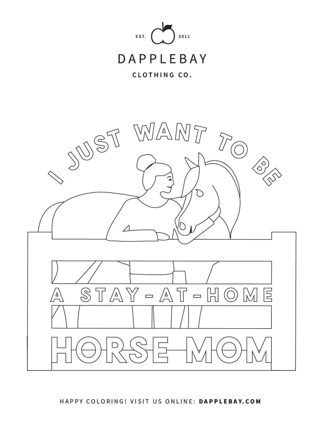 Coloring Page - Horse Mom