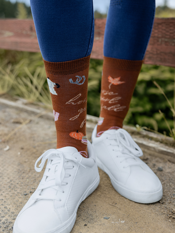 Dapplebay Horse Girl Fall Crew Socks