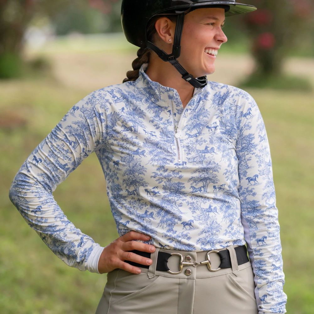 Dapplebay Equestrian Toile 1/4 Zip Riding Top