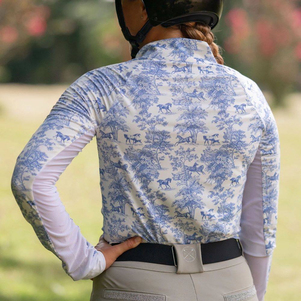 Dapplebay Equestrian Toile 1/4 Zip Riding Top