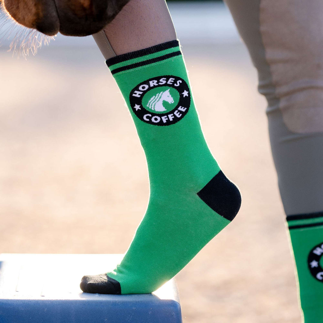 Dapplebay Horses & Coffee Crew Socks