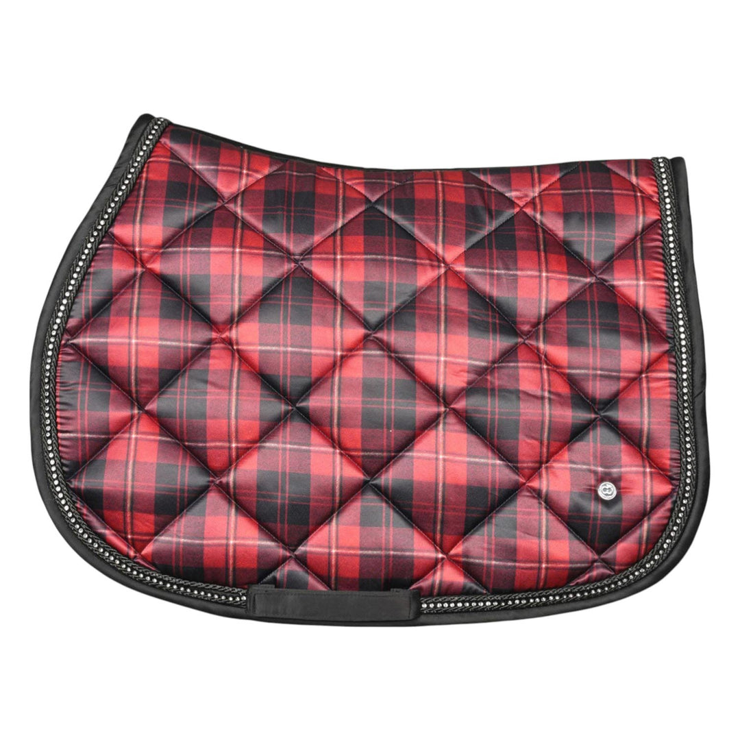 Dapplebay Holiday Plaid Jump Saddle Pad -RED-Dapplebay.com