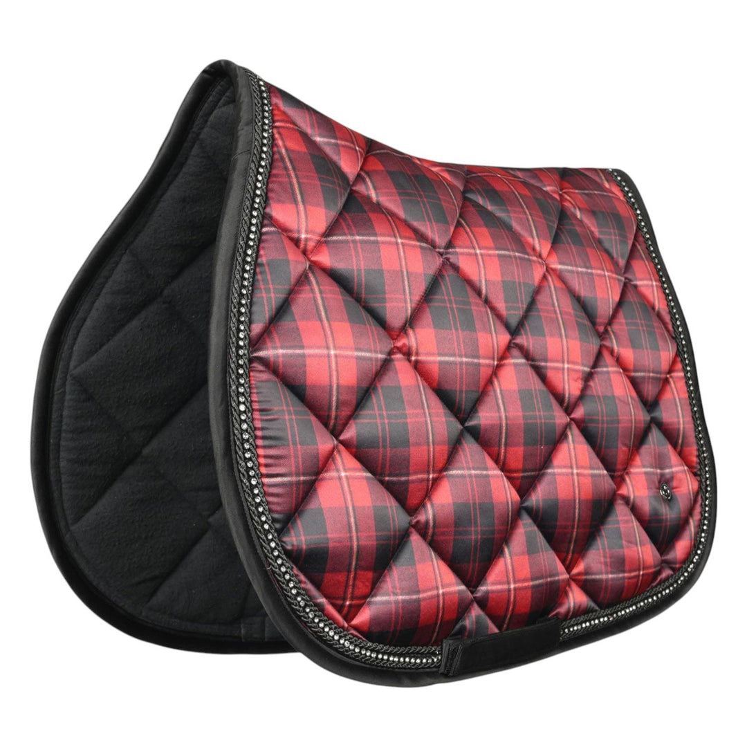 Dapplebay Holiday Plaid Jump Saddle Pad -RED-Dapplebay.com