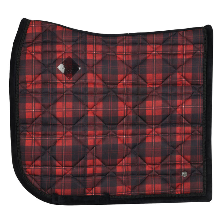 Dapplebay Holiday Plaid Dressage Saddle Pad - Red