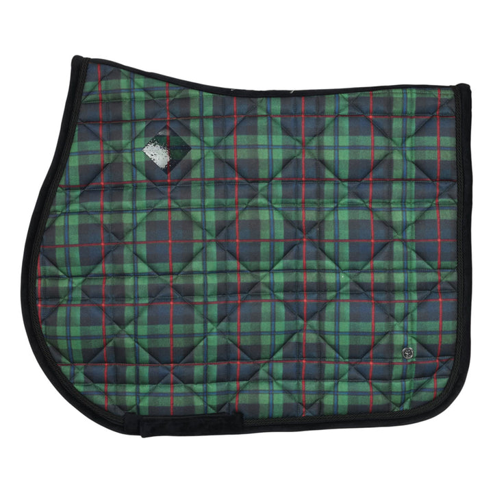 Dapplebay Holiday Plaid Pony Saddle Pad - Green