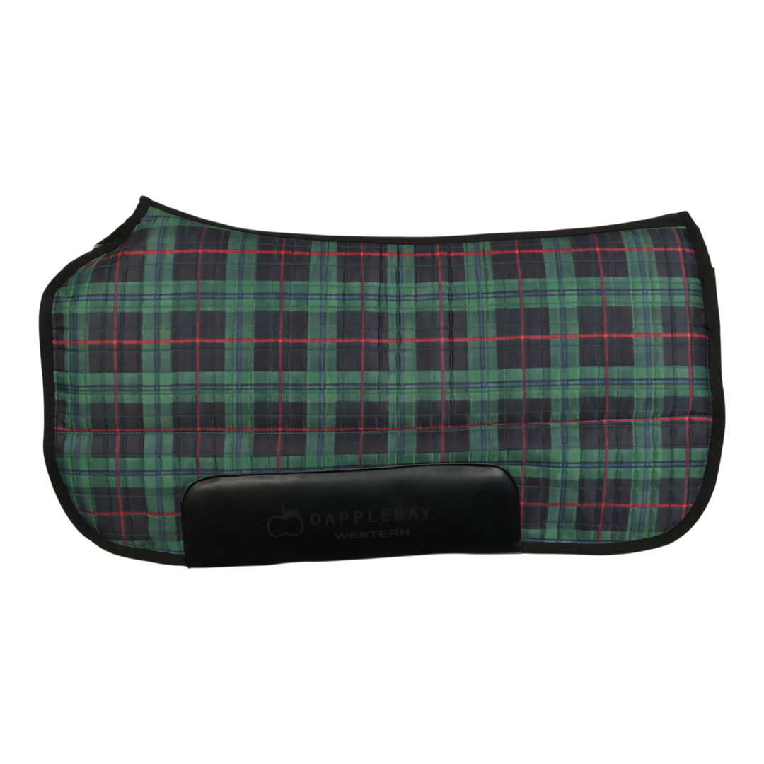 Dapplebay Holiday Plaid Western Saddle Pad - Green