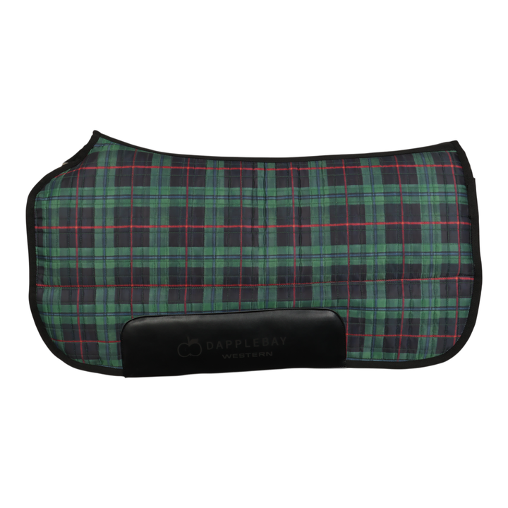 Dapplebay Holiday Plaid Western Saddle Pad - Green