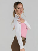 Dapplebay Lady 1/4 Zip LS Show Top-Ballet Pink