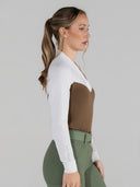 Dapplebay Lady 1/4 Zip LS Show Top-Chestnut