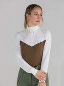 Dapplebay Lady 1/4 Zip LS Show Top-Chestnut