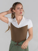 Dapplebay Lady 1/4 Zip SS Show Top-Chestnut