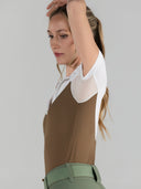 Dapplebay Lady 1/4 Zip SS Show Top-Chestnut