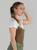 Dapplebay Lady 1/4 Zip SS Show Top-Chestnut