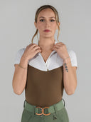 Dapplebay Lady 1/4 Zip SS Show Top-Chestnut