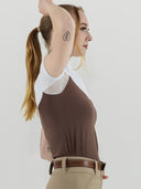 Dapplebay Lady 1/4 Zip SS Show Top-Chocolate