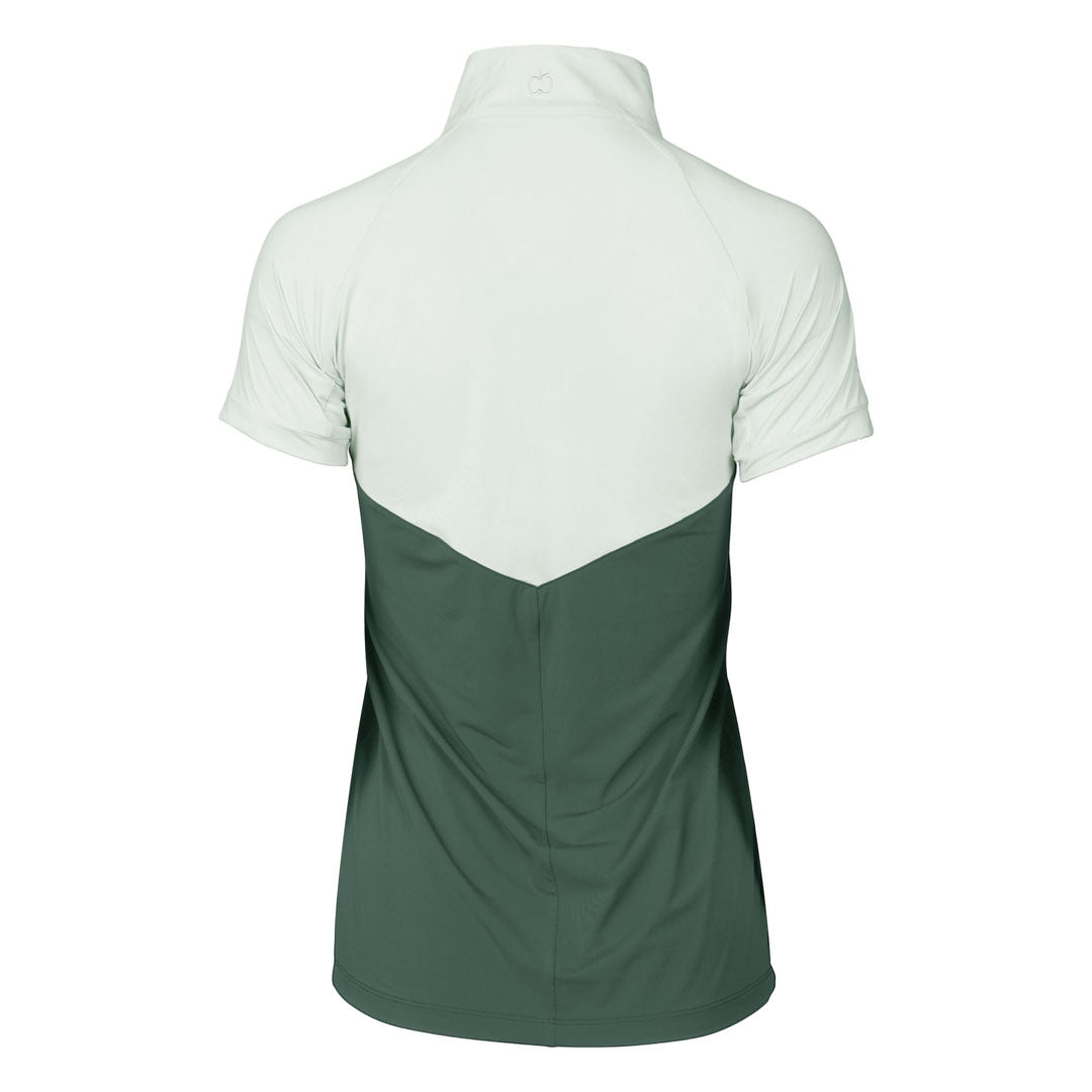 Dapplebay Lady 1/4 Zip Riding Top - Short Sleeve-Light Teal/Evergreen