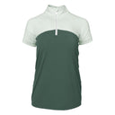 Dapplebay Lady 1/4 Zip Riding Top - Short Sleeve-Light Teal/Evergreen