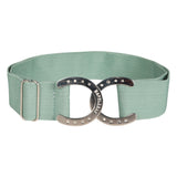 Dapplebay Horse Shoe Elastic Belt-Dusty Teal