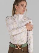 Dapplebay Dragonfly Meadow 1/4 Zip LS Riding Top-Light Pink
