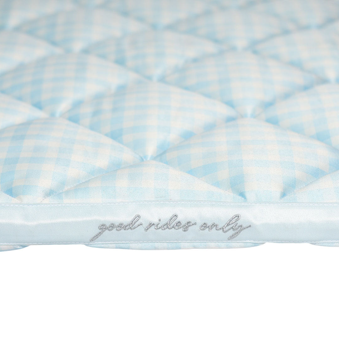 Dapplebay Gingham Dressage Saddle Pad-Blue/White
