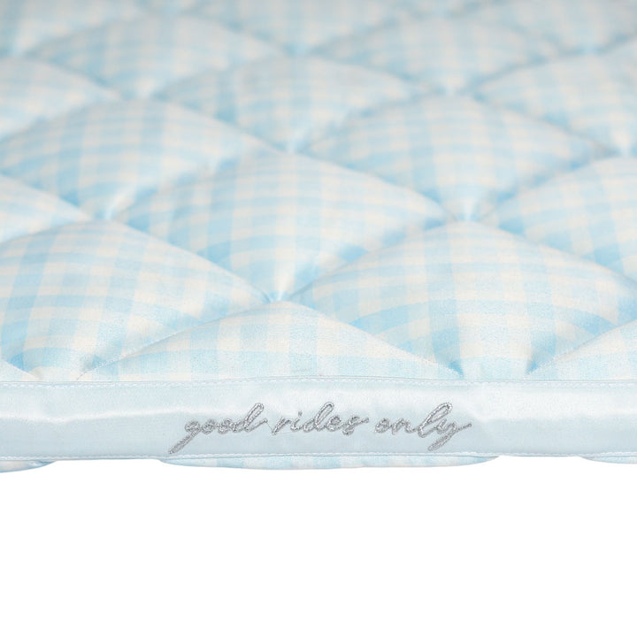 Dapplebay Gingham Dressage Saddle Pad-Blue/White