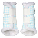 Dapplebay Gingham Brush Boots-Blue/White