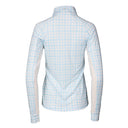 Dapplebay Gingham1/4 Zip Riding Top - Long Sleeve-Blue/White