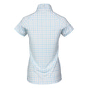 Dapplebay Gingham 1/4 Zip Riding Top - Short Sleeve-Blue/White