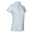 Dapplebay Gingham 1/4 Zip Riding Top - Short Sleeve-Blue/White