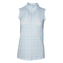 Dapplebay Gingham 1/4 Zip Riding Top - Sleeveless-Blue/White