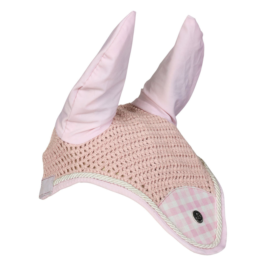 Dapplebay Gingham Pony Fly Veil-Pink/White