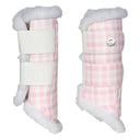 Dapplebay Gingham Brush Boots-Pink/White