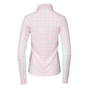 Dapplebay Gingham 1/4 Zip Riding Top - Long Sleeve-Pink/White