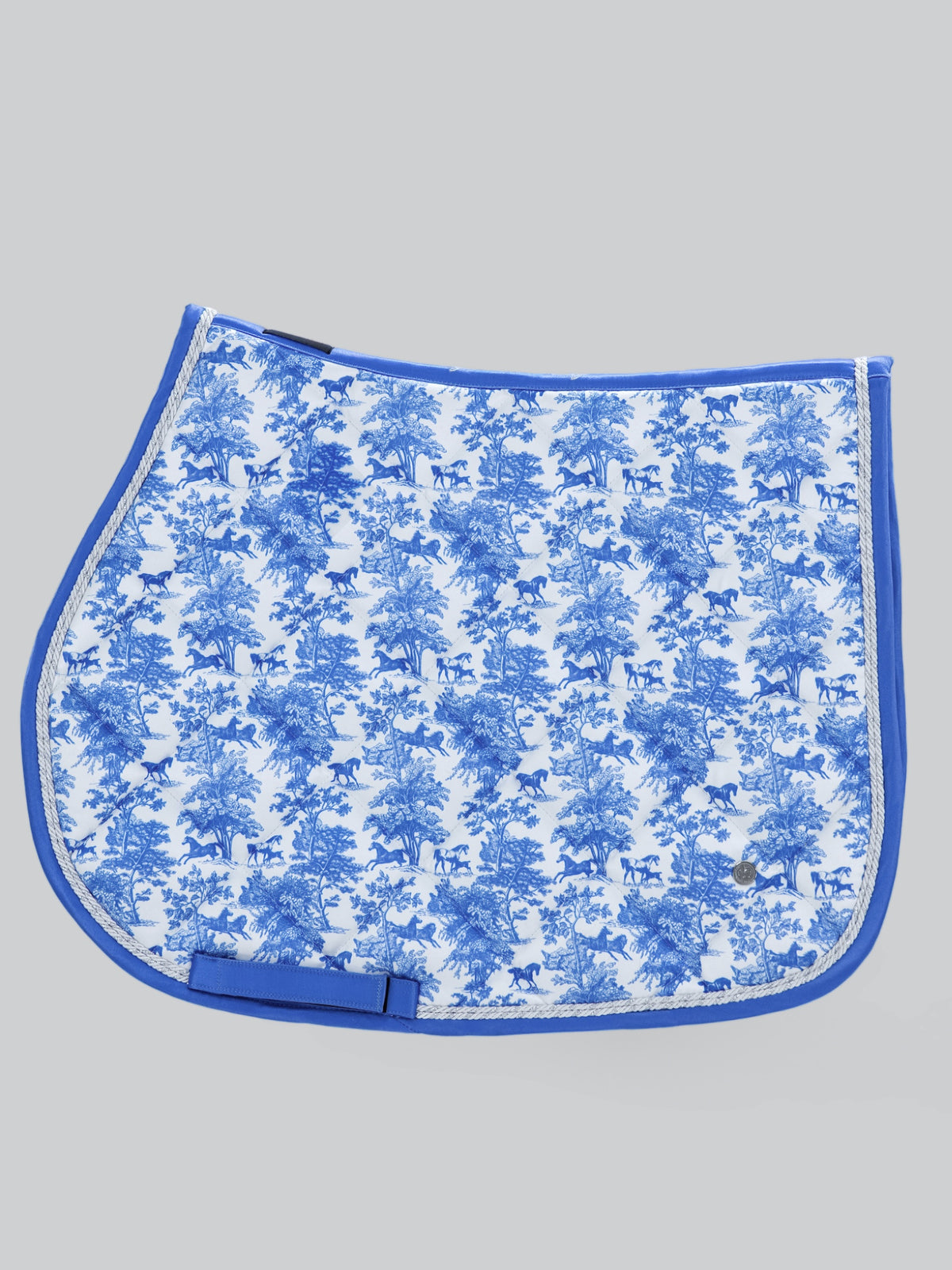 Dapplebay Equestrian Toile Jump Saddle Pad-Blue/White