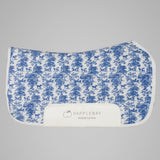Dapplebay Equestrian Toile Western Saddle Pad-Blue/White