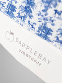 Dapplebay Equestrian Toile Western Saddle Pad-Blue/White