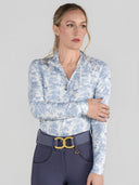 Dapplebay Equestrian Toile 1/4 Zip LS Riding Top-Moonrise