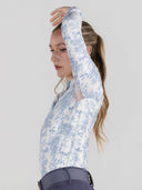 Dapplebay Equestrian Toile 1/4 Zip LS Riding Top-Moonrise