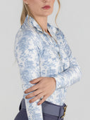 Dapplebay Equestrian Toile 1/4 Zip LS Riding Top-Moonrise