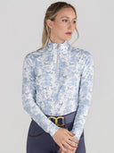 Dapplebay Equestrian Toile 1/4 Zip LS Riding Top-Moonrise