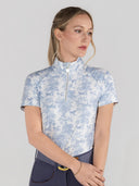 Dapplebay Equestrian Toile 1/4 Zip SS Riding Top-Moonrise