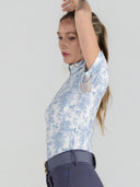 Dapplebay Equestrian Toile 1/4 Zip SS Riding Top-Moonrise
