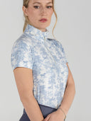 Dapplebay Equestrian Toile 1/4 Zip SS Riding Top-Moonrise