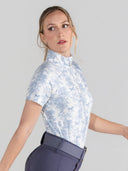 Dapplebay Equestrian Toile 1/4 Zip SS Riding Top-Moonrise