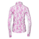 Dapplebay Equestrian Toile 1/4 Zip Light Riding Top - Long Sleeve-Rose/White